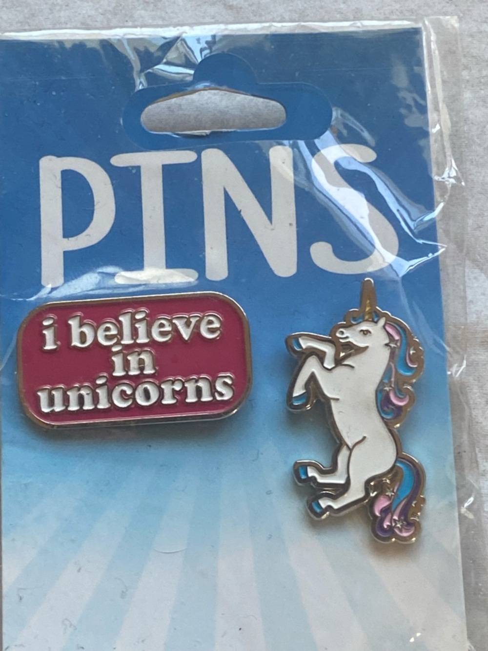 Kalan Pink and White Unicorn Enamel Pin Duo